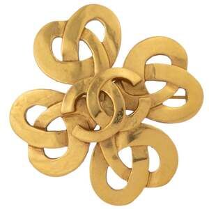 CHANEL Authentic Gold Love Brooch